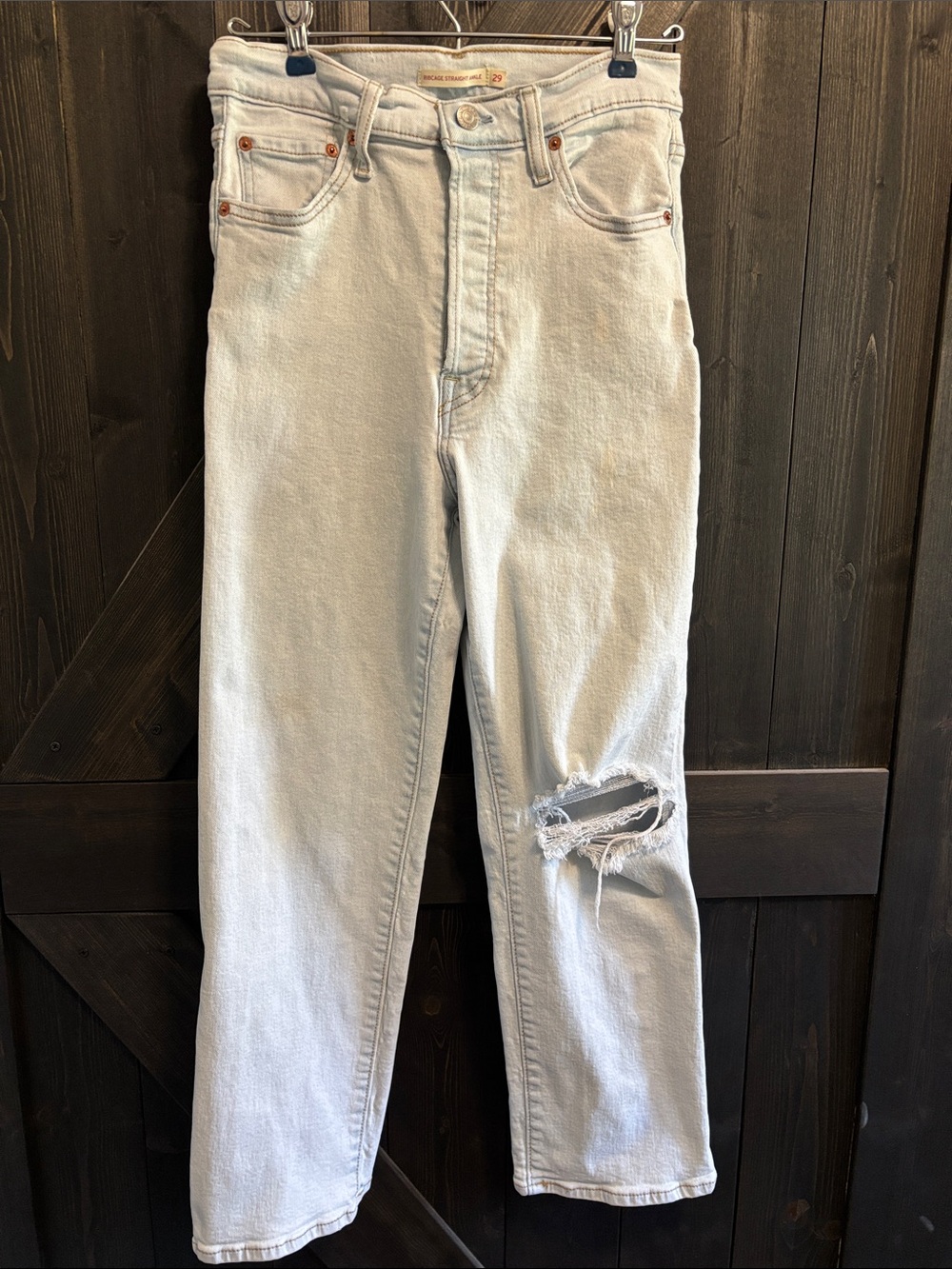 Levi’s Light Wash Ribcage Straight Ankle Size 29